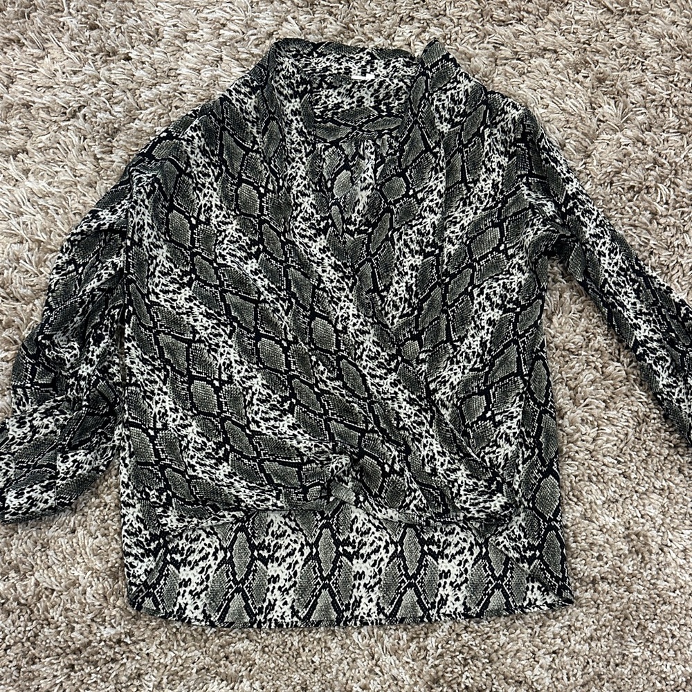 Pleione Snakeskin Print Blouse